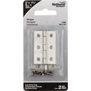 National 2 In. x 1-3/8 In. Satin Nickel Broad Hinge (2-Pack)