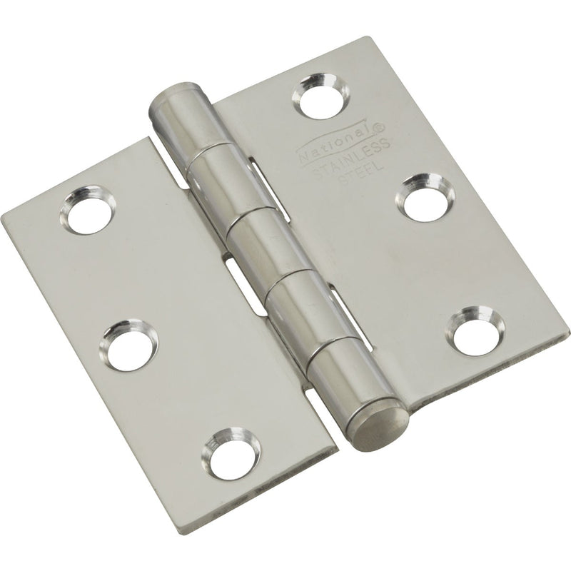 National 2-1/2 In. Square Stainless Steel Door Hinge, (2-Pack)