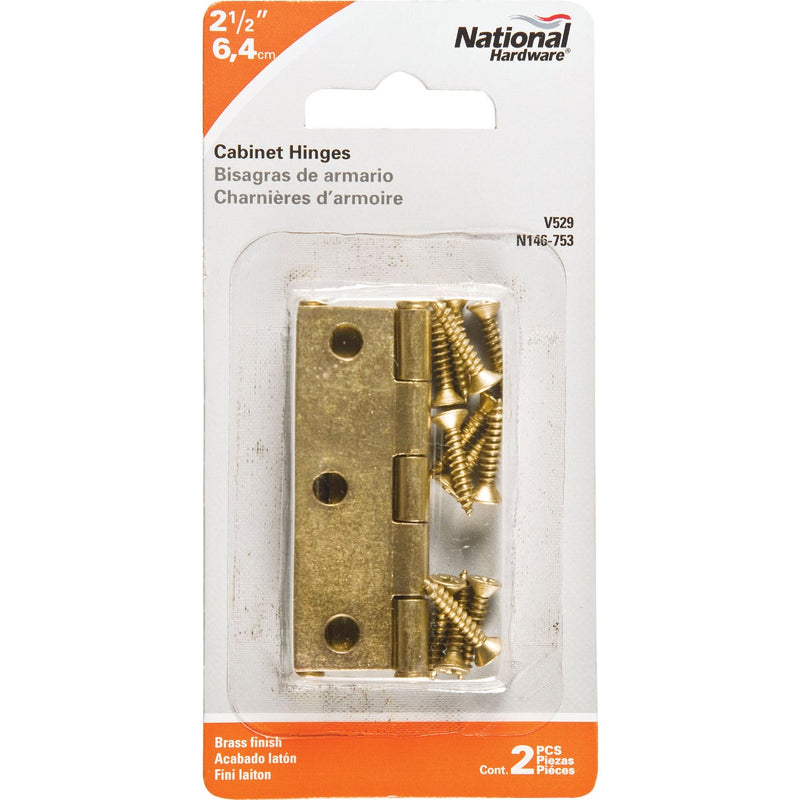 National 2-1/2 In. Brass Full-Inset Pin Hinge (2-Pack)
