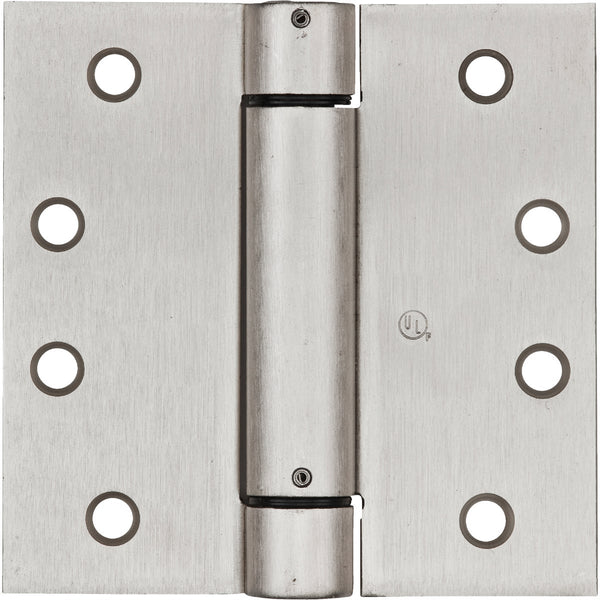 National 4 In. Satin Nickel Square Spring Door Hinge