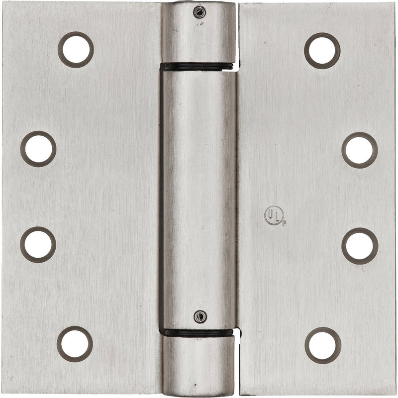 National 4 In. Satin Nickel Square Spring Door Hinge