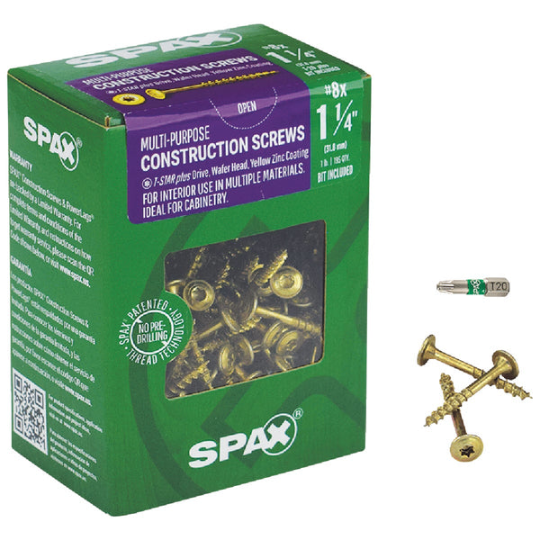 Spax #8 x 1-1/4 In. Washer Head Interior Multi-Material Construction Screw (1 Lb. Box)