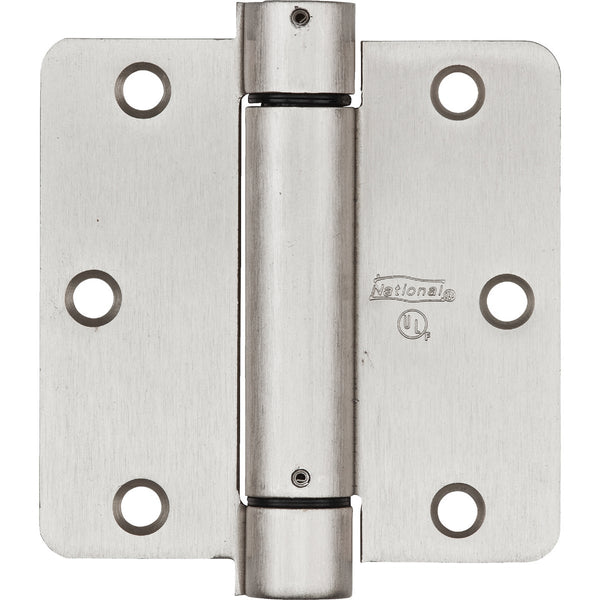 National 3.5 In. Satin Nickel 1/4 In. Radius Spring Door Hinge