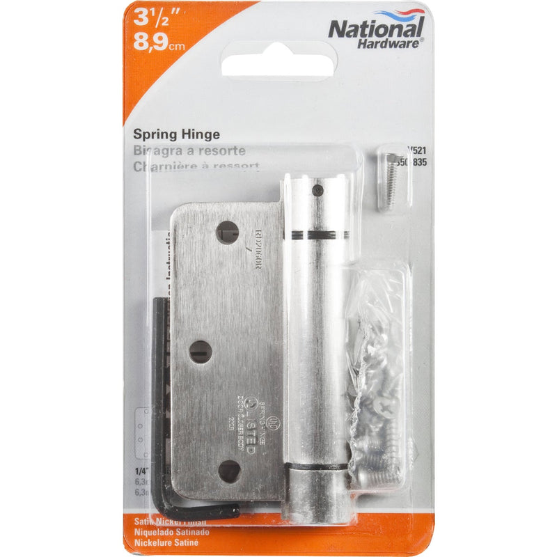 National 3.5 In. Satin Nickel 1/4 In. Radius Spring Door Hinge