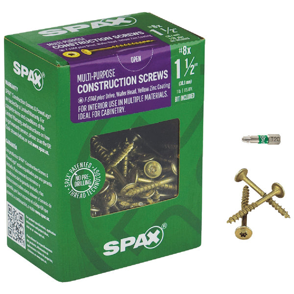 Spax #8 x 1-1/2 In. Washer Head Interior Multi-Material Construction Screw (1 Lb. Box)