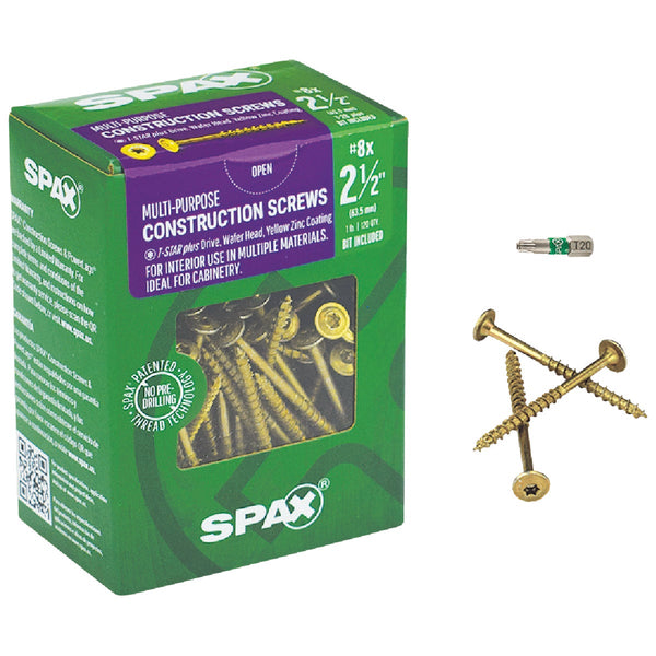 Spax #8 x 2-1/2 In. Washer Head Interior Multi-Material Construction Screw (1 Lb. Box)