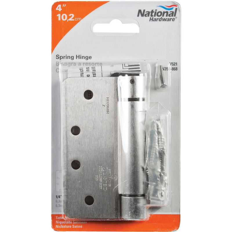 National 4 In. Satin Nickel 1/4 In. Radius Spring Door Hinge