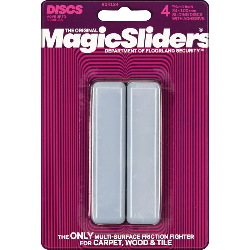 Magic Sliders 1 In. x 4 In. Rectangle Self Adhesive Furniture Glide,(4-Pack)