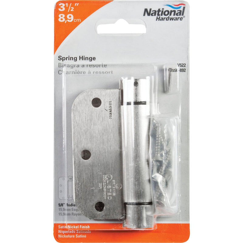 National 3.5 In. Satin Nickel 5/8 In. Radius Spring Door Hinge