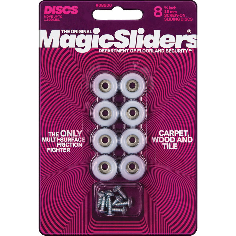 Magic Sliders 3/4 In. Round Screw on Furniture Glide,(8-Pack)