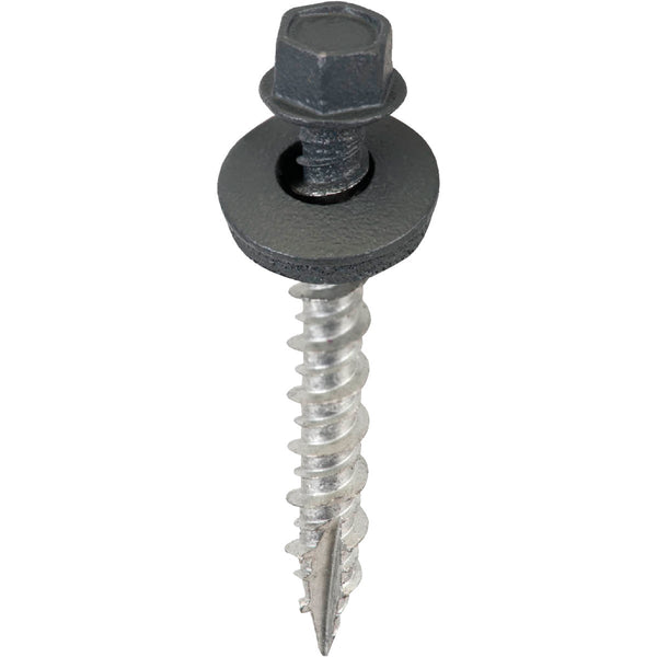 Acorn International #9 x 1-1/2 In. Charcoal Gray Washered Metal To Wood Screw (250 Ct.)
