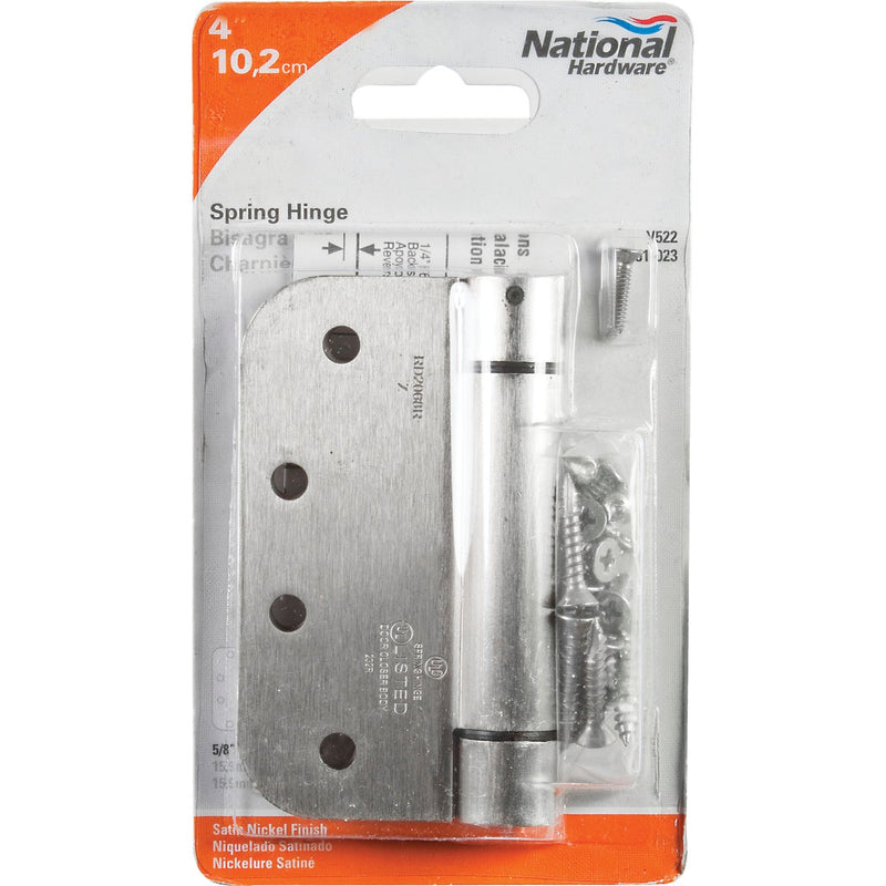 National 4 In. Satin Nickel 5/8 In. Radius Spring Door Hinge