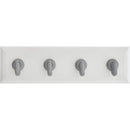 Hillman High and Mighty 10 Lb. Capacity White Key Rail with Silver Hooks