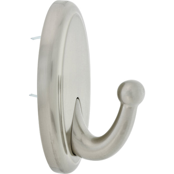 Hillman High and Mighty 25 Lb. Capacity Satin Nickel Oval Decorative Hook