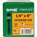 Spax PowerLags 1/4 In. x 4 In. Washer Head Exterior Structure Screw (50 Ct.)