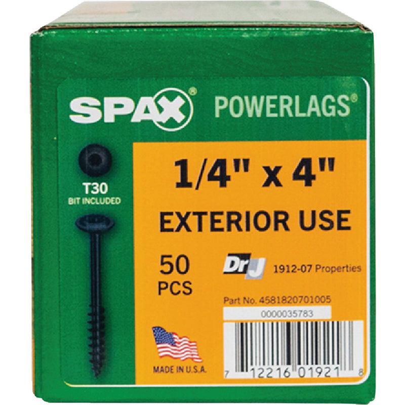 Spax PowerLags 1/4 In. x 4 In. Washer Head Exterior Structure Screw (50 Ct.)