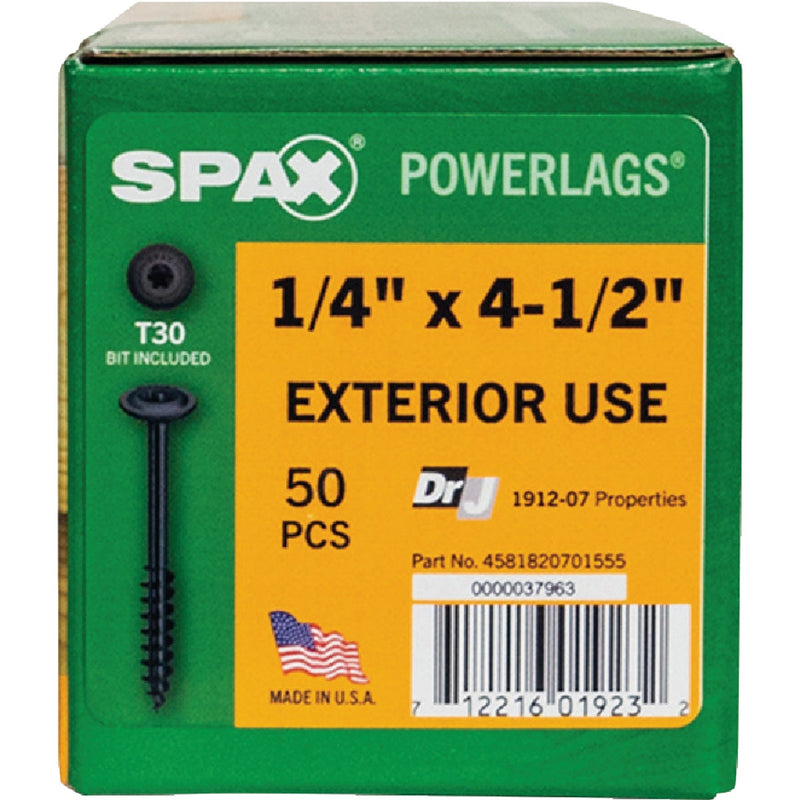 Spax PowerLags 1/4 In. x 4-1/2 In. Washer Head Exterior Structure Screw (50 Ct.)