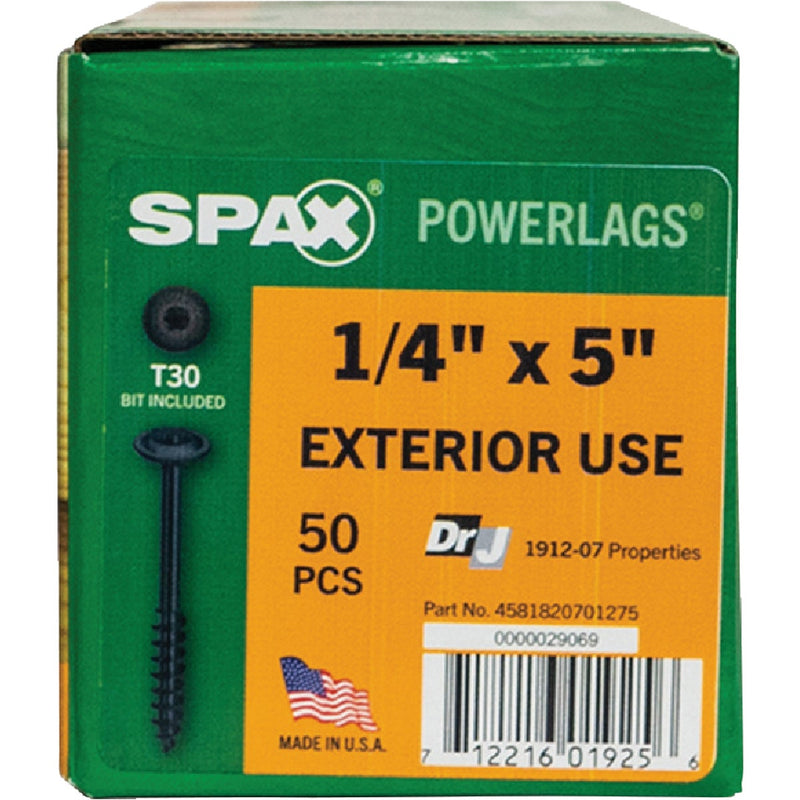 Spax PowerLags 1/4 In. x 5 In. Washer Head Exterior Structure Screw (50 Ct.)