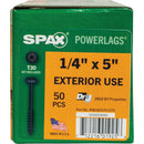 Spax PowerLags 1/4 In. x 5 In. Washer Head Exterior Structure Screw (50 Ct.)