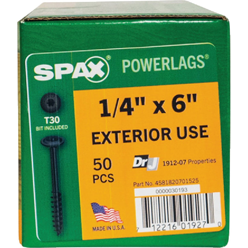 Spax PowerLags 1/4 In. x 6 In. Washer Head Exterior Structure Screw (50 Ct.)