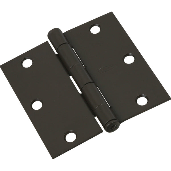 National 3 In. Oil Rubbed Bronze Square Door Hinge