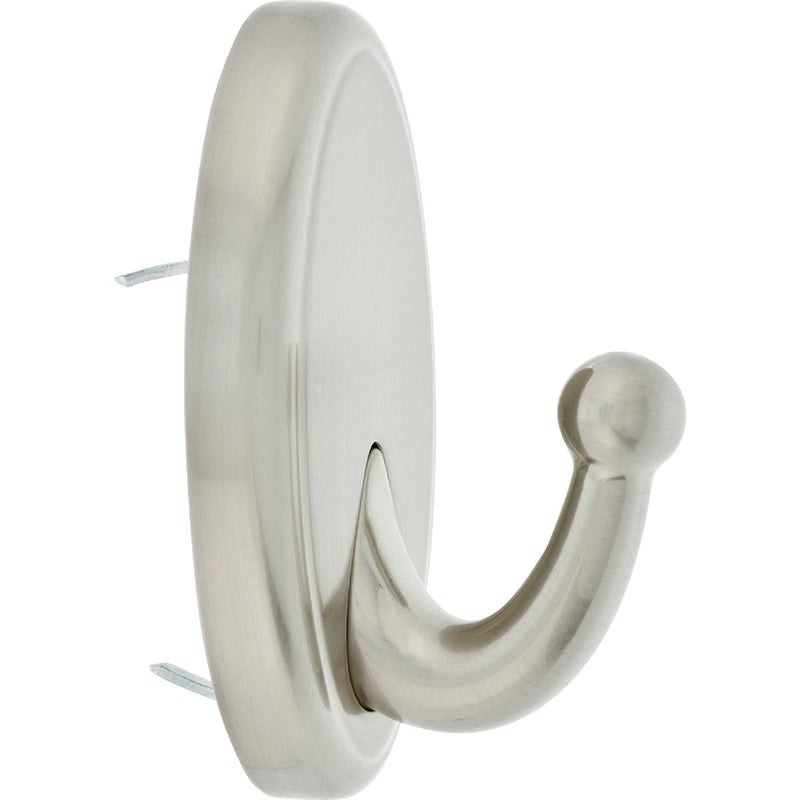 Hillman High and Mighty 15 Lb. Capacity Satin Nickel Oval Decorative Hook