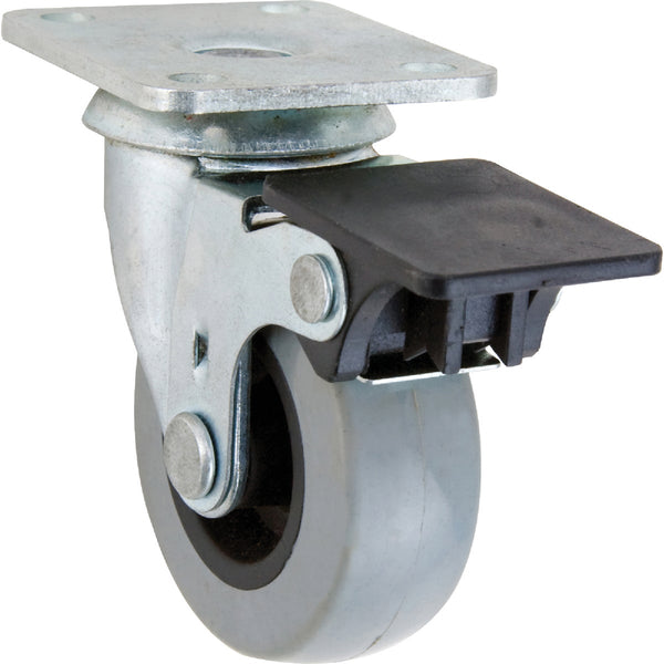 Shepherd 2 In. Thermoplastic Swivel Plate Caster with Brake