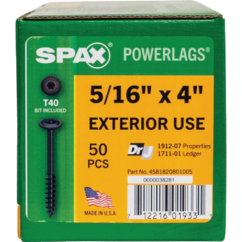 Spax PowerLags 5/16 In. x 4 In. Washer Head Exterior Structure Screw (50 Ct.)