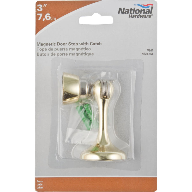 National V244 Polished Brass Magnetic Rigid Door Stop