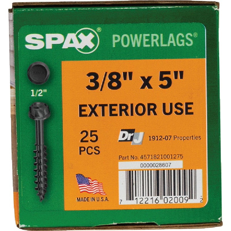 Spax PowerLags 3/8 In. x 5 In. Washer Head Exterior Structure Screw (25 Ct.)