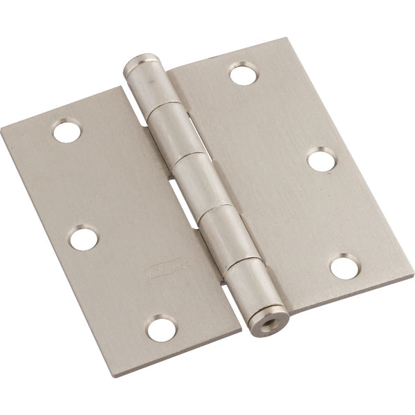 National 3 In. Satin Nickel Square Door Hinge