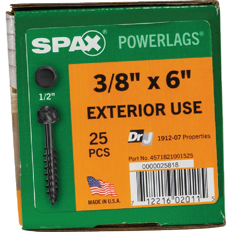 Spax PowerLags 3/8 In. x 6 In. Washer Head Exterior Structure Screw (25 Ct.)