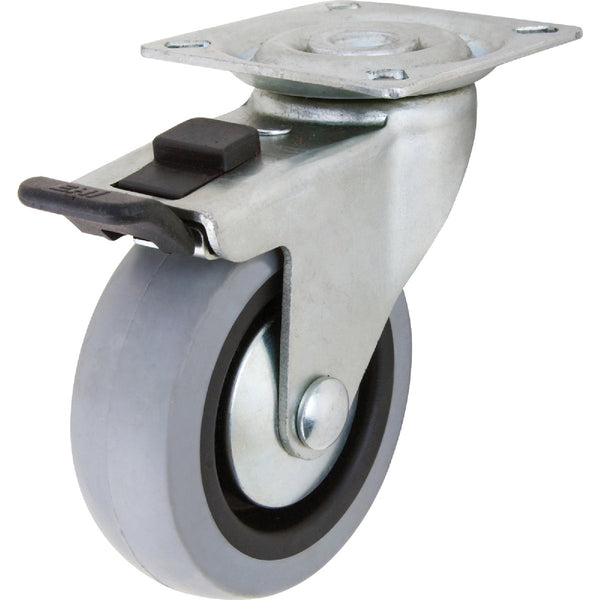 Shepherd 3 In. Thermoplastic Swivel Plate Caster with Brake