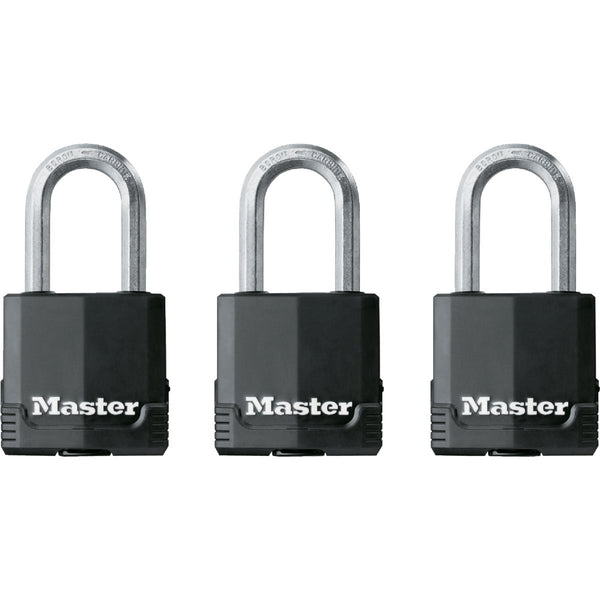 Master Lock Magnum 1-7/8 In. Steel Keyed Alike Covered Padlock (3-Pack)