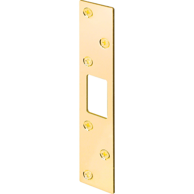 Defender Security Polished Brass 1-1/8 In. Heavy-Gauge Deadbolt Security Strike Plate