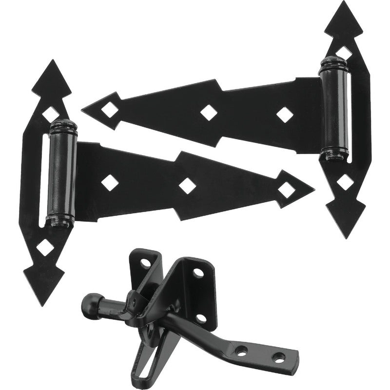 National Gate Hinge and Latch Hardware Kit, Black