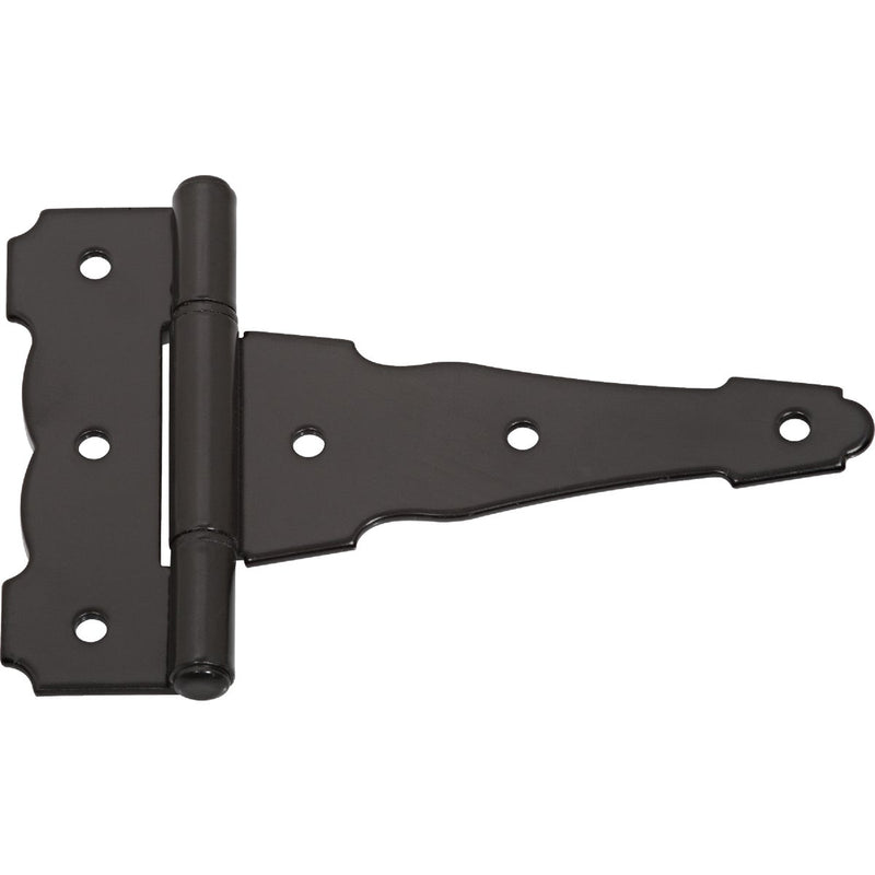 National 4 In. Black Ornamental Reversible T-Hinge