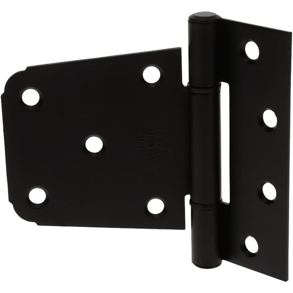 National Hardware 3-1/2 In. Matte Black Extra Heavy-Duty Steel Gate Hinge