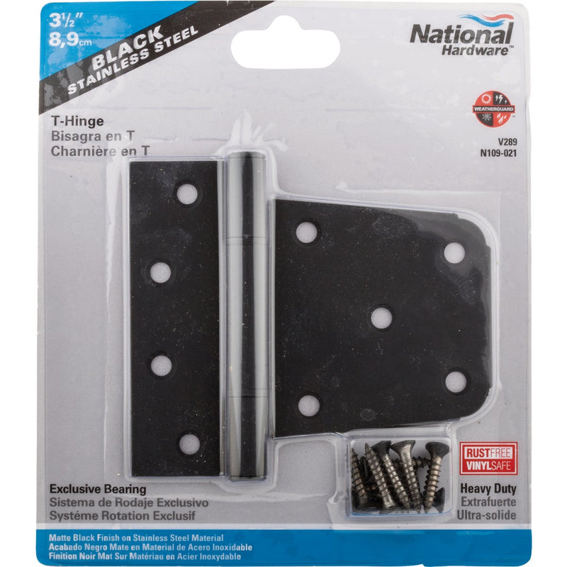 National Hardware 3-1/2 In. Matte Black Extra Heavy-Duty Steel Gate Hinge