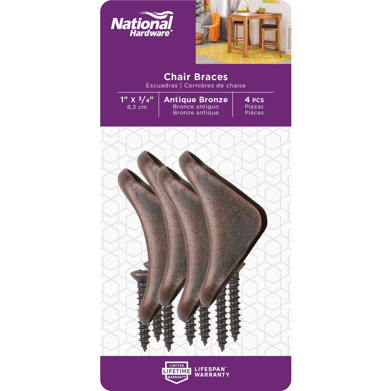 National 1 In. Steel Chair Brace (4-Pack)