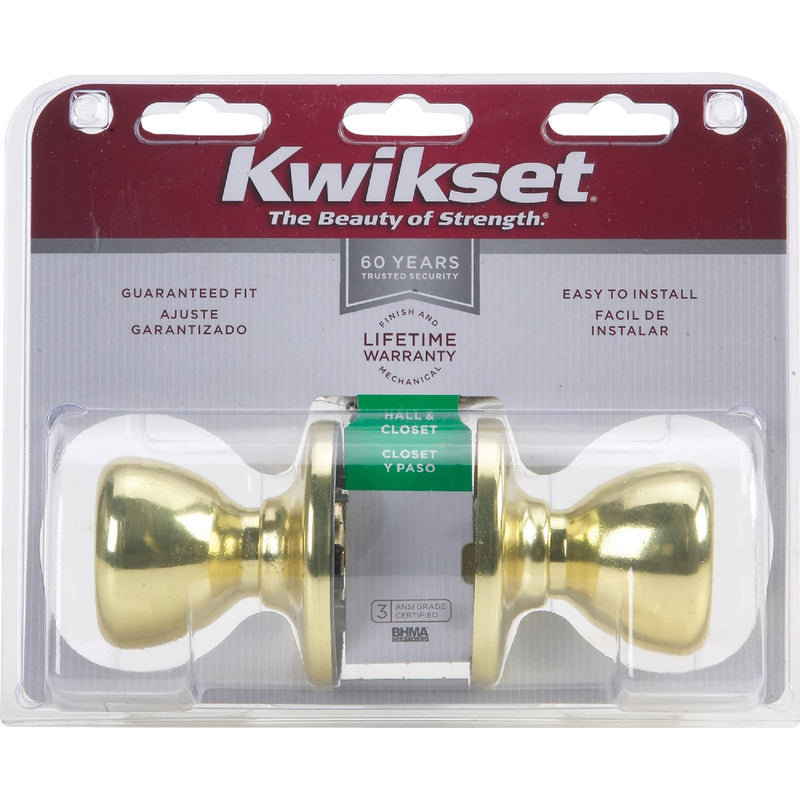 Kwikset Tylo Polished Brass Hall & Closet Door Knob