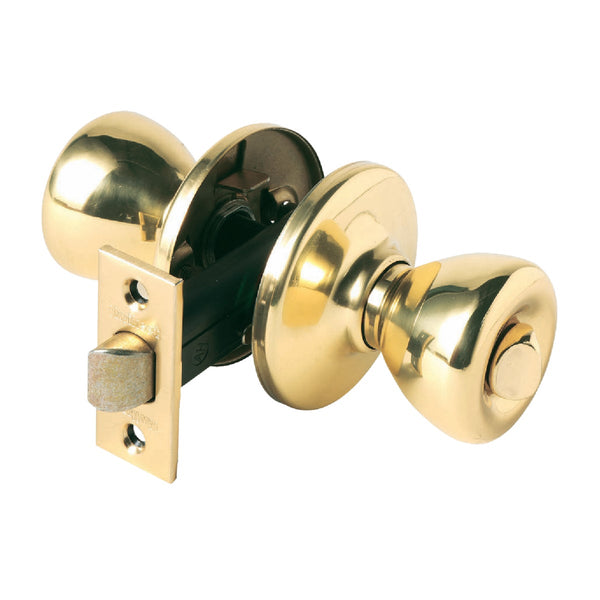 Kwikset Tylo Polished Brass Bed & Bath Door Knob