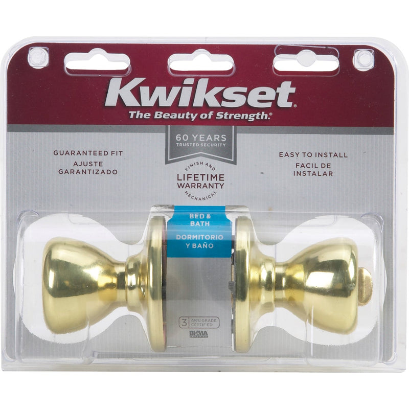 Kwikset Tylo Polished Brass Bed & Bath Door Knob