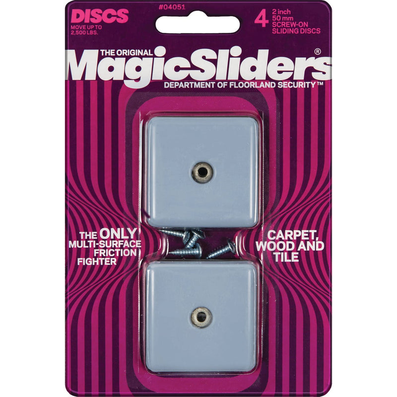 Magic Sliders 2 In. Screw-On Square Sliding Disc (4-Pack)