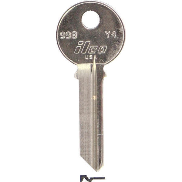 ILCO Yale Nickel Plated House Key, Y4 / 998 (10-Pack)