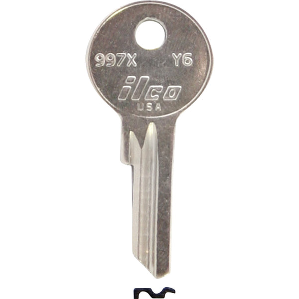 ILCO Yale Nickel Plated House Key, Y6 / 997X (10-Pack)