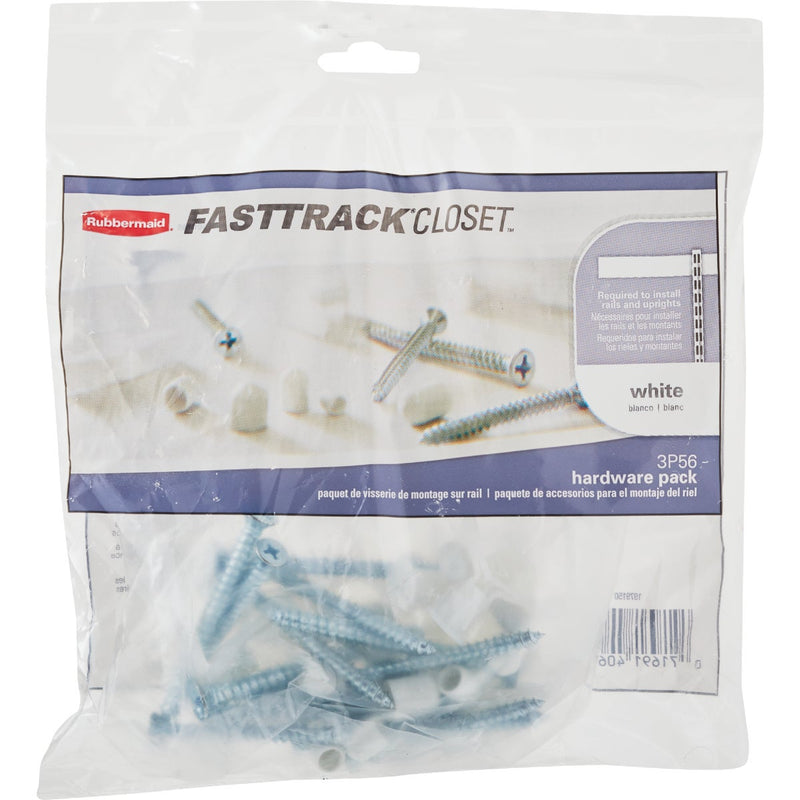 Rubbermaid Fasttrack White Rail Mount Hardware Pack