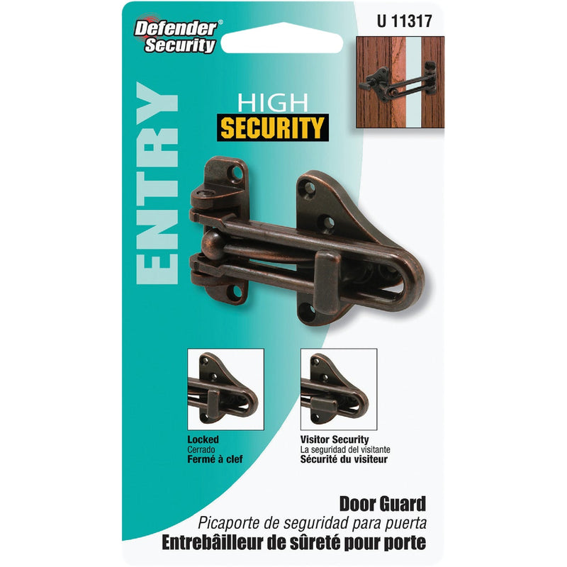 Defender Security Bronze Swing Bar Door Guard with Lock