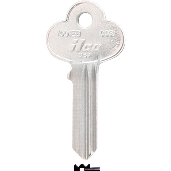 ILCO Corbin Nickel Plated File Cabinet Key CO3 / 1001EB (10-Pack)