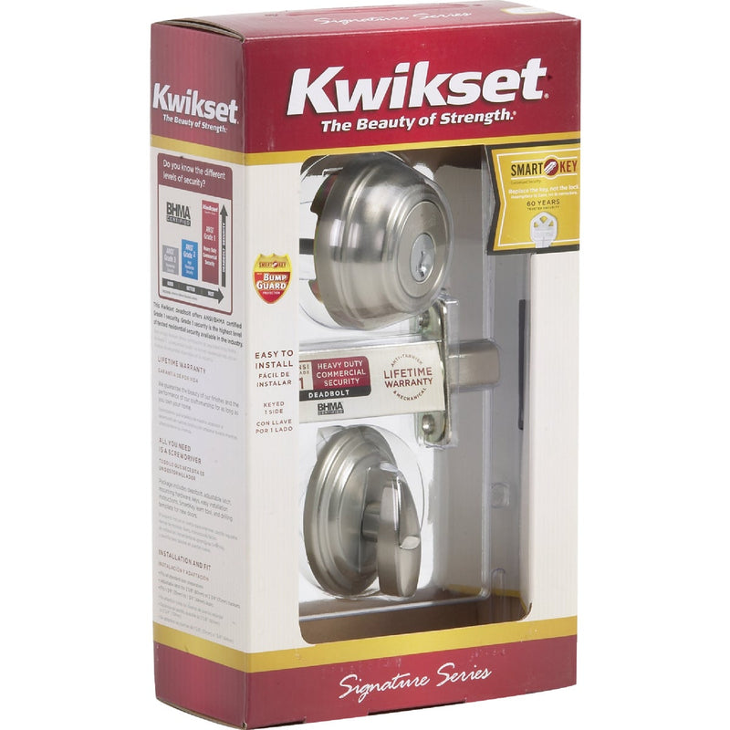 Kwikset Signature Series Satin Nickel Single Cylinder Deadbolt